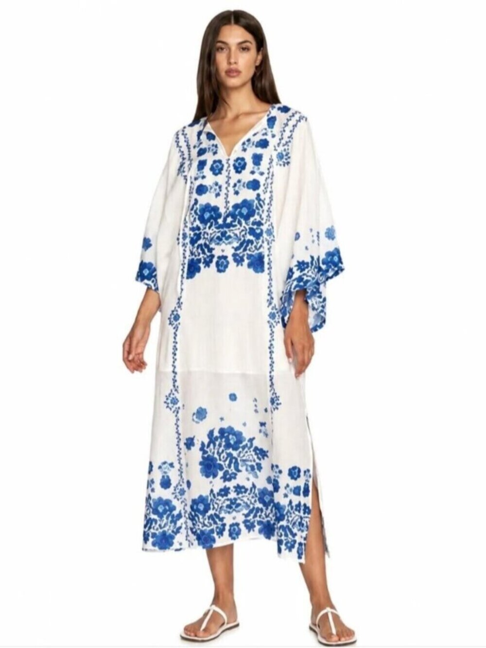 NWT Johnny Was Jade Collection Biannca Linen Kaftan Dress